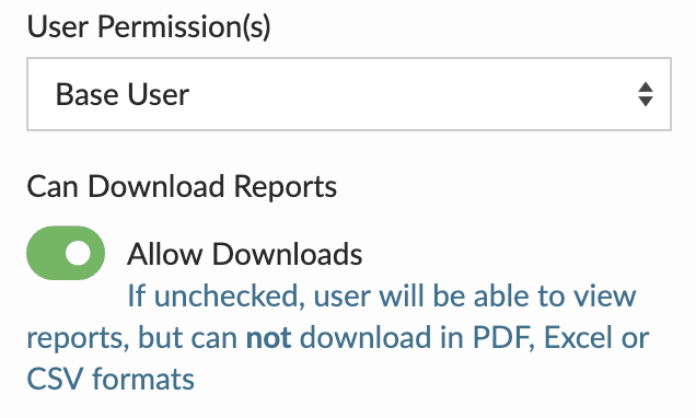 flowlens user permissions data download toggle