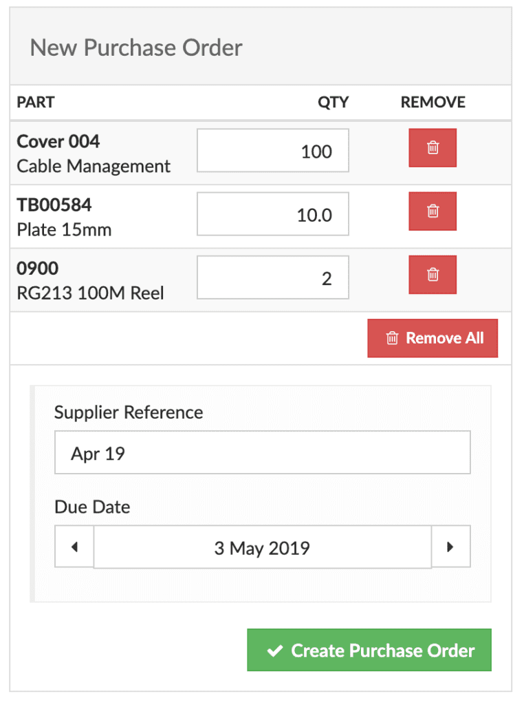 Quickly Generate Purchase Orders and Replenish Stock