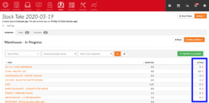 Flowlens Stock Take software for inventory management in MRP system