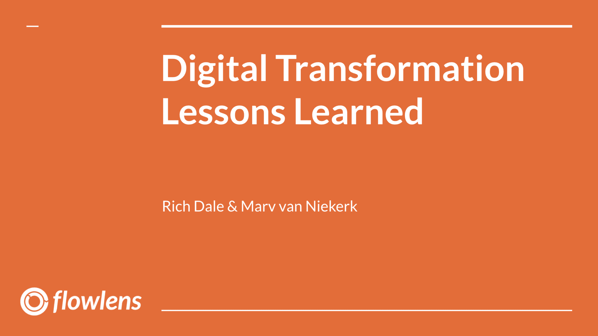 Digital Transformation Lessons Learned title slide